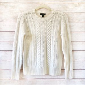 J. CREW 100% Wool Perfect Cable Sweater XS